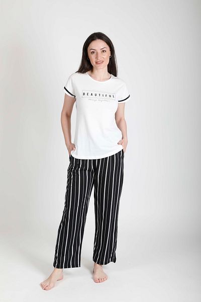 Kadınle Striped Bottom Pajama Set