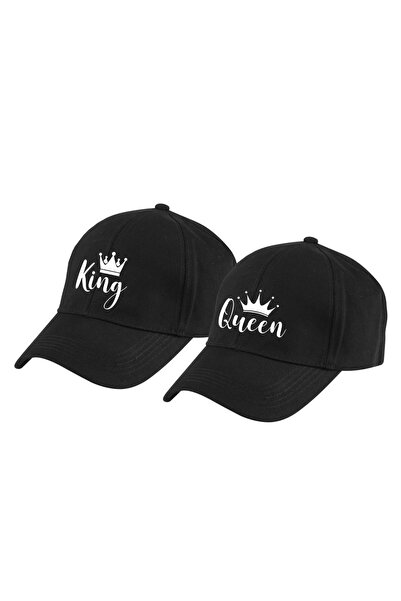sapkamania طقم قبعة بيسبول أساسية مكونة من قطعتين من King & Queen مكتوب عليها...