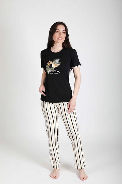 Kadınle Cotton Striped Bottom Pajama Set