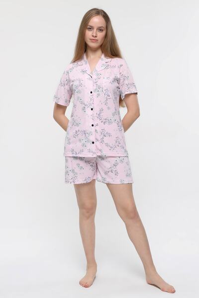 LİKAPA Σετ κοντομάνικο σορτς με χτενισμένο βαμβακερό κουμπιά