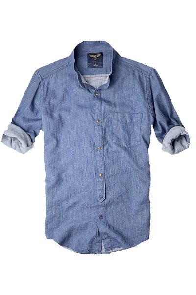 alaska the last frontier Slim Fit Βαμβακερό ύφασμα Dominant γιακά Μακρυμάνικο πουκάμισο Σκούρο Ναυτικό Μπλε