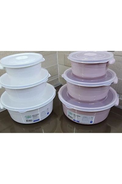 HOBBY LİFE Gree Home Microwave Round Pot Storage Container
