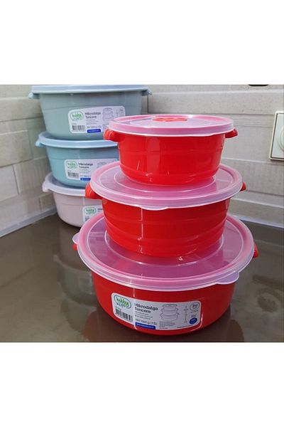 HOBBY LİFE Gree Home Microwave Round Pot Storage Container