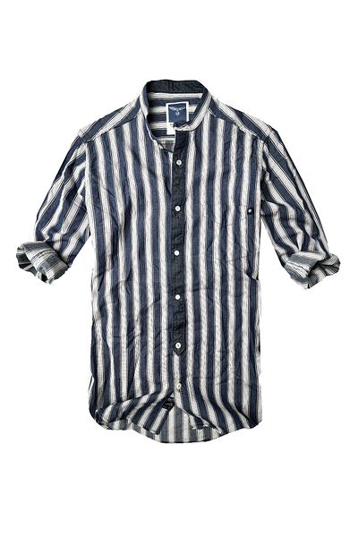 alaska the last frontier Slim Fit 100% βαμβακερό ύφασμα Dominant γιακά μακρυμάνικο πουκάμισο--navy blue-