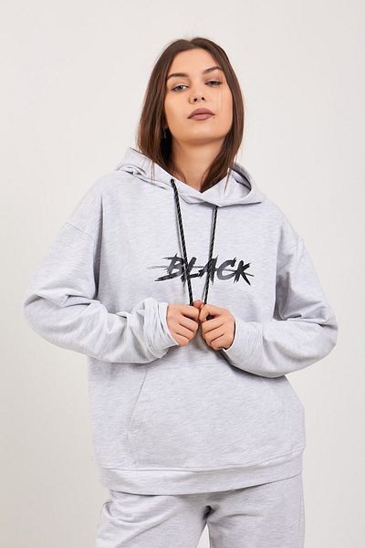 Moda Tuğram Γκρι Oversize Σετ αθλητική φόρμα με κάτω μέρος