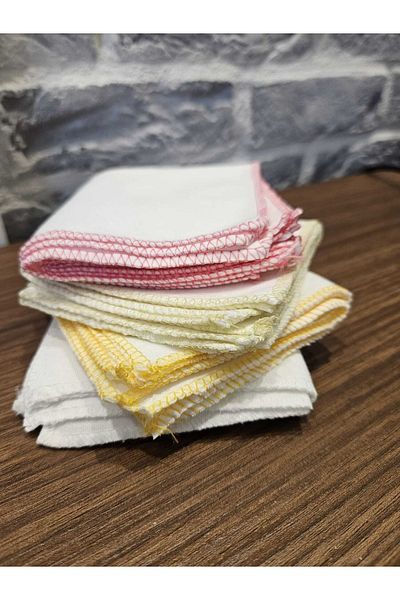 Newworld baby Newworld Baby 10-Piece Combed Cotton Mouth Diapers Pink-green-yellow-white Embroidered 20*20cm