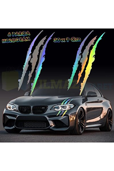 yılmazetic Monster Pençe Far Hologram Oto Sticker Araba Etiket Çıkartma Yapış...