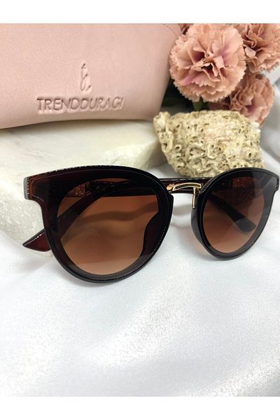Di Caprio Ziron Oval Design Brown Women's Sunglasses