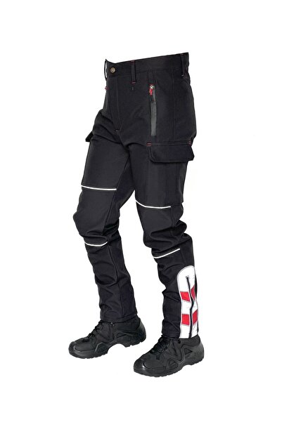 Ysf WorkWear İş Market Kışlık Siyah Içi Polarlı Unisex Softshell Motorcu Pantolonu