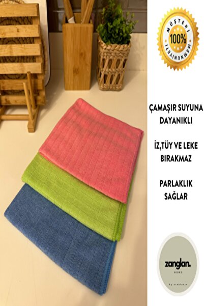 ZAN GLAN Missclean ( 3 Adet ) Mikrofiber Mutfak Bezi Mükemmel Su Emici Leke Tutmaz 40*40 Cm