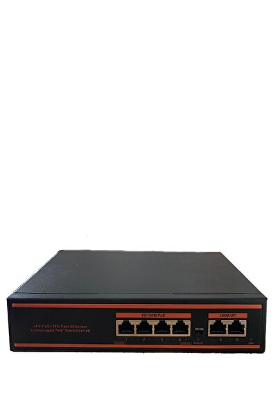 POE 4 Port + 10-100 Mbps 2 Port 10-100 Uplink Switch 150w