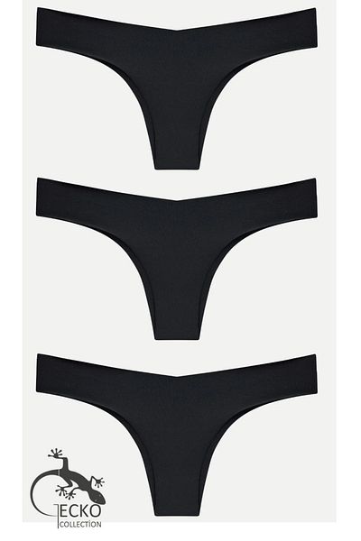 GECKO COLLECTION Chiloți de damă Gecko Laser Cut Brazilian Thong 3 buc
