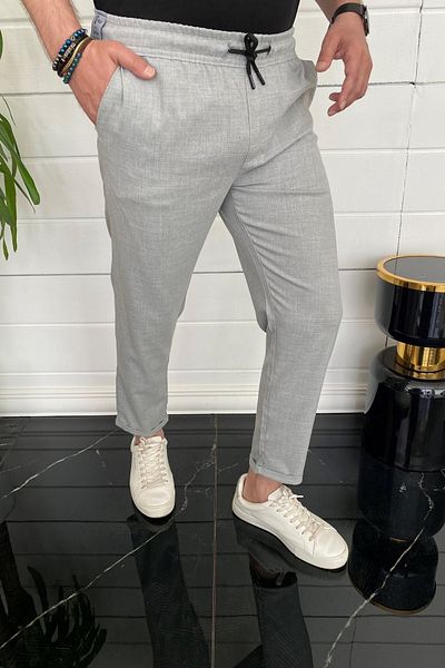 MODAMESTO Men's Gray Relaxed Fit Double Leg Jogger Pants
