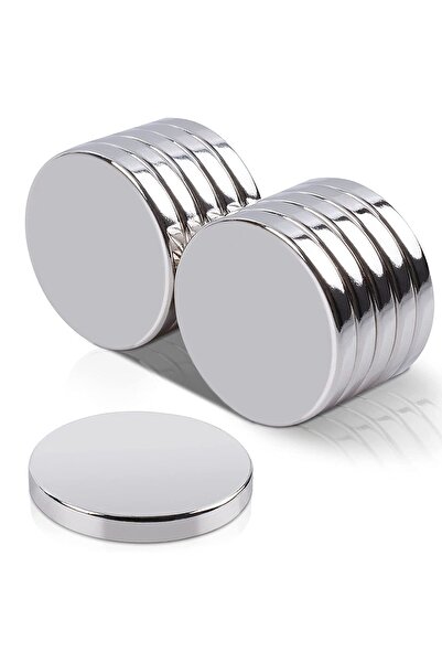 Hdg Çap 20mm X Kalınlık 3mm Süper Güçlü Yuvarlak Neodyum Mıknatıs Magnet - 10 Adet