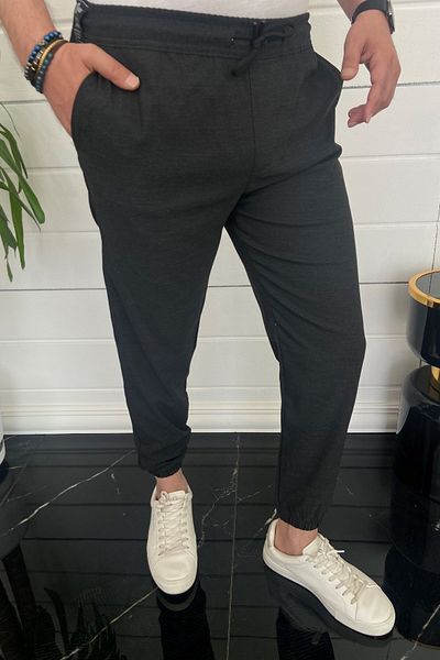 MODAMESTO Men's Anthracite Relaxed Fit Jogger Pants
