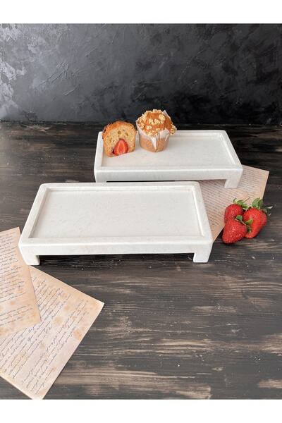 İDAY HOME Mermer Sunumluk Iceberg 2'li Set