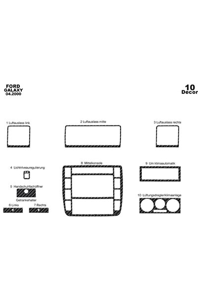 meriç cockpit design ميريتش ®   فورد جلاكسي توربيدو امامي مطلي الومنيوم 10 قط...