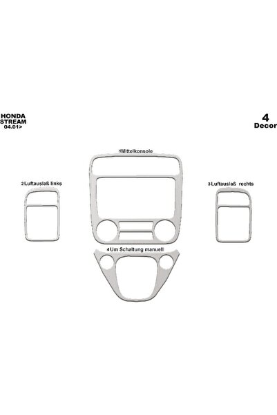 meriç cockpit design ميريتش ®   هوندا ستريم أمامي توربيدو مطلي ألومنيوم 4 قطع...