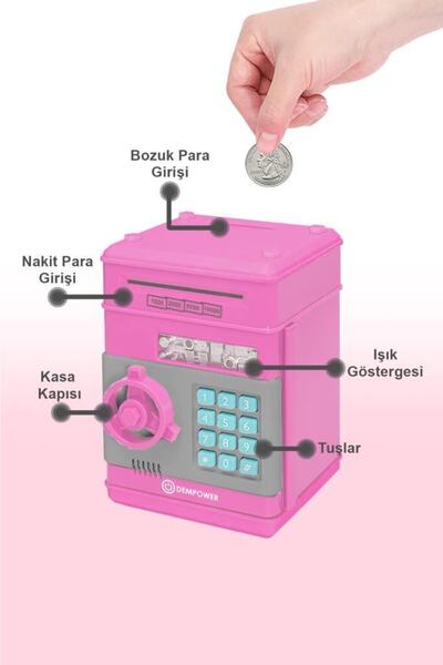 DEMPOWER Dp-95 Şifreli Elektronik Kumbara Pembe