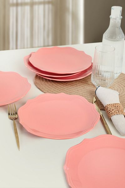 Keramika Pink Romeo Serving Plate 26 Cm 6 Pieces 550