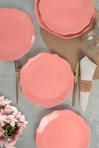 Keramika Pink Romeo Serving Plate 26 Cm 6 Pieces 550