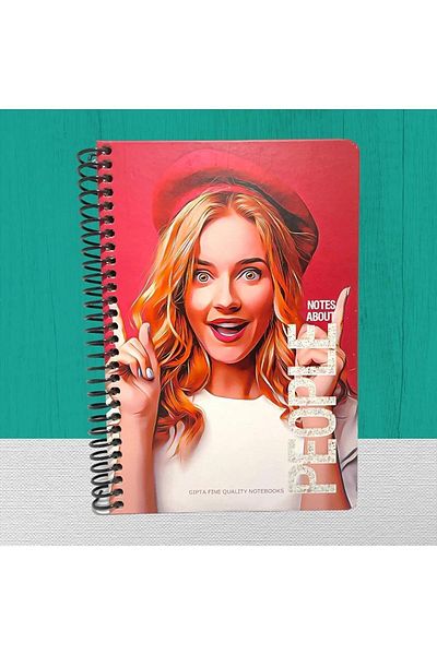 Gıpta People Spiral Hard Cover Notepad 17x24cm 120 Sheets Checkered 6261 (mixed Color 1 Piece)