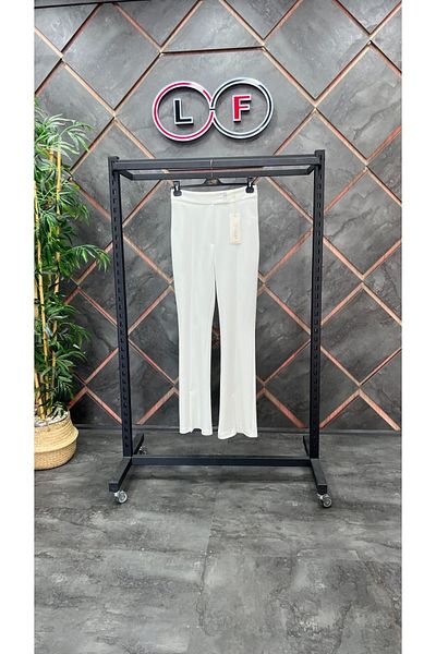 nodilife Slit Detail Spanish Trousers White