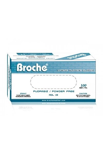 Broche قفازات لاتكس خالية من البودرة 100 قطعة مقاس كبير