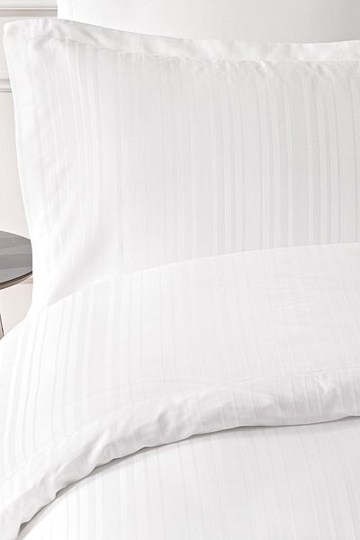 Puffy Melvin White Bamboo Satin Double Bedding Set