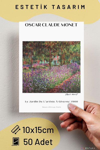 Postifull 50 τεμάχια 10*15cm αφίσες τοίχου - Κιτ κολάζ ζωγράφων, κάρτες καλλιτεχνικής αφίσας, με δώρο ταινίας