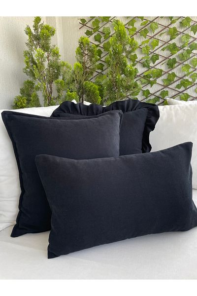 Decamor home Husă de pernă simplă cu textura de catifea