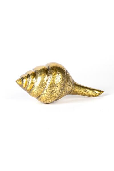 Herdekora Dekoratif Metal Deniz Kabuğu Gold 20x8x8 Cm.