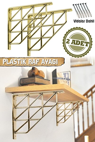 Binbirreyon Raf Ayağı Ferforje Üçgen Desen Plastik Raf Ayağı Seti 2 Adetli Bd...