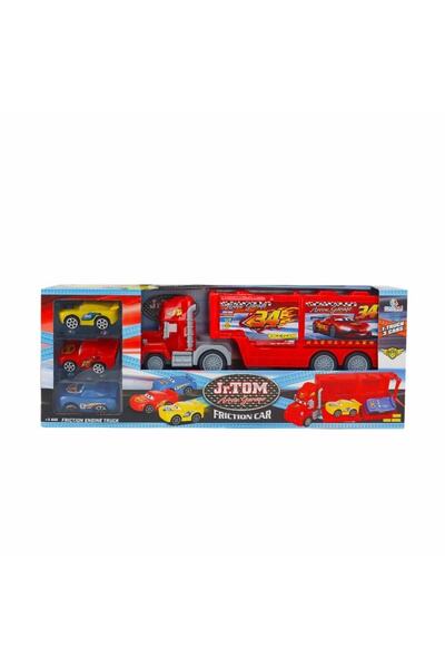 Can Ali Toys Jr Tom Carrier Truck باللون الأحمر