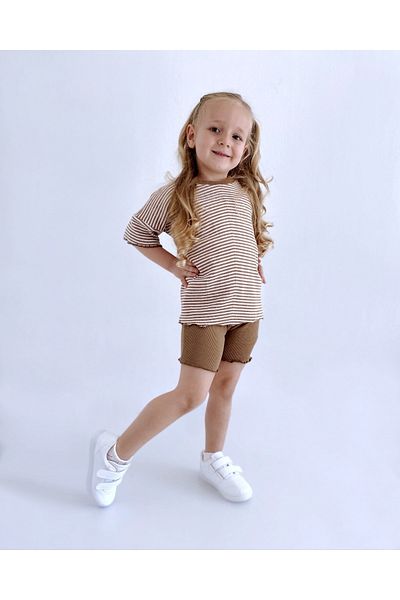 le petit sole Girl's Mony Short Bottom Top Set