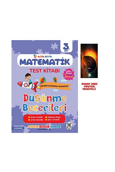 NARTEST Altın Nokta 3 Sınıf Altın Beyin Matematik Test Kitabı Ahşap Posterlidir.