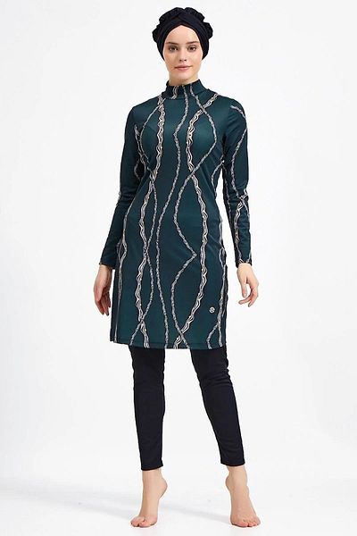 MARESİVA Women's Lycra Long Sleeve Black Hijab Swimsuit 0c5t0n4