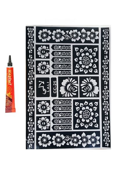 Haşimi Indian Henna Red 25 G Tube And Berra Pattern A4 Cc-25