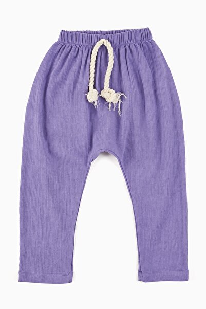 Unisex Şile Bezi Kolay Kuruyan Mor Doğal Kumaş Pantolon