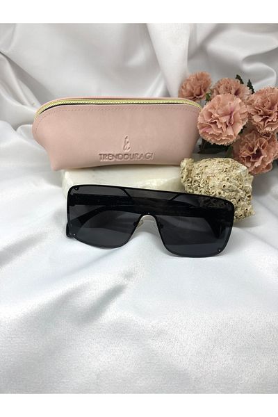 Di Caprio Reare Rectangle Black Women's Sunglasses