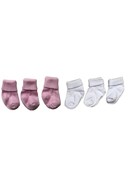 neocotton Solid Color Mixed 6-Piece Cotton Long Cuffed Flexible Baby Socks