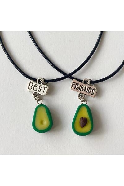 Herşey Nota Avokado Best Friend 2li Bff Çift Kolye