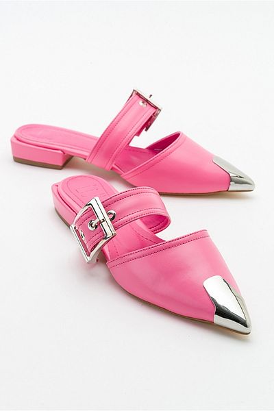 LuviShoes Papuci de damă Jenni Pink Buckle