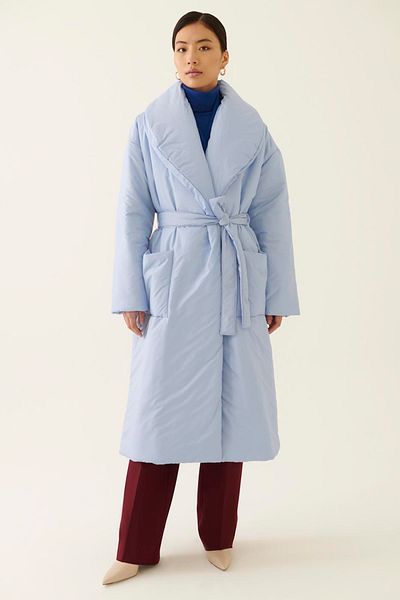 Perspective Clairs Regular Fit Shawl Collar Midi Length Lilac Color Women's Coat