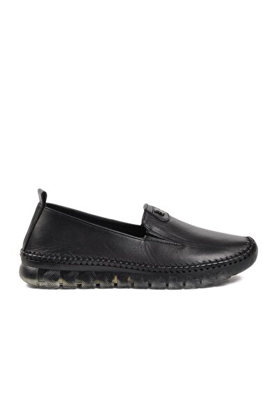 Voyager 9059 Model - Black Genuine Leather Women's Casual Shoes