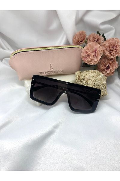 Di Caprio Serie Rectangle Design Blue Patterned Women's Sunglasses
