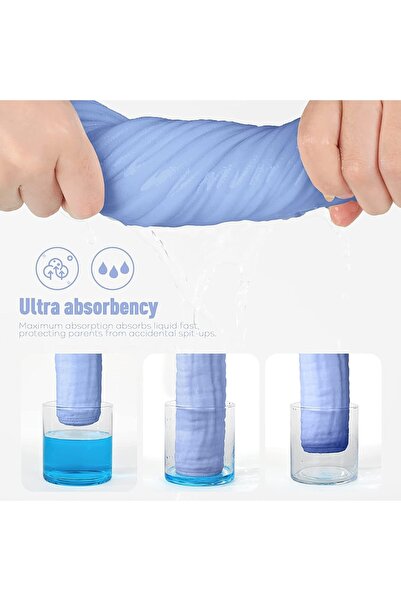 Tinybabyconcept Pack of 6 100% Cotton Muslin Shoulder and Mouth Cloth Soft, Organic, Absorbent Sweat Wipes 25X50 cm