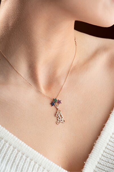 Zundesilver 925 Ayar Aşk Temalı Bisikletli Sevgililer Gümüş Kolye