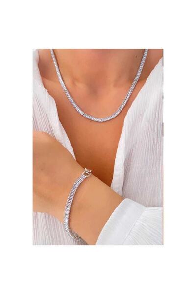 Tamsenlik Baget Taşlı Su Yolu Kolye Bileklik-4mm