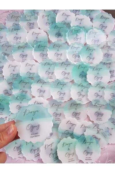 F48HEDİYELİK Epoksi Nişan Nikah Kına Düğün Sünnet Magneti 10 Addet